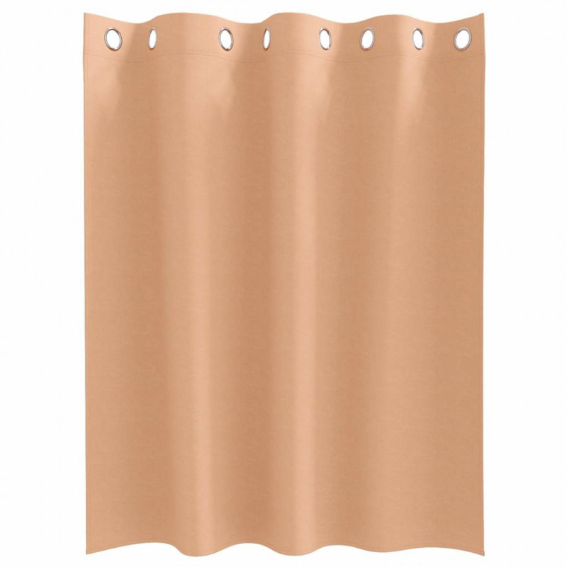 Firany blackout z kółkami 2 pcs Jasny Brąz 140 x 140 cm