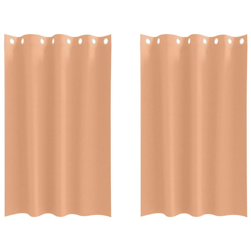 Firany blackout z kółkami 2 pcs Jasny Brąz 175 x 140 cm