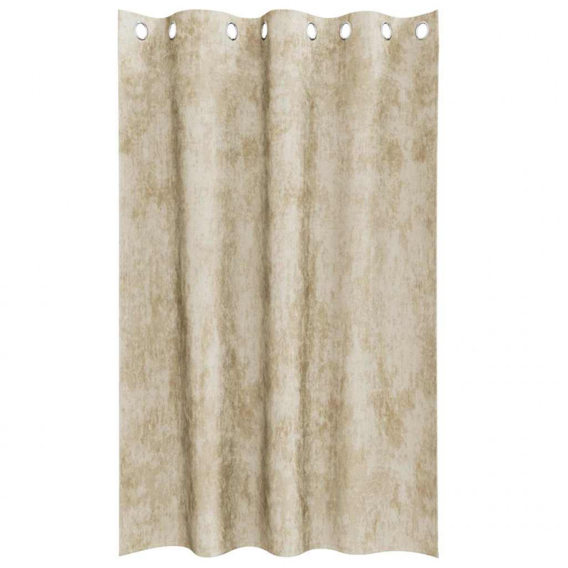 Zasłony z weluru z zasłonami 2 pcs Kremowy 175 x 140 cm Aksamit