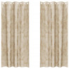 Zasłony z weluru z zasłonami 2 pcs Kremowy 225 x 140 cm Aksamit
