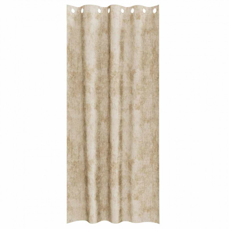 Zasłony z weluru z zasłonami 2 pcs Kremowy 225 x 140 cm Aksamit