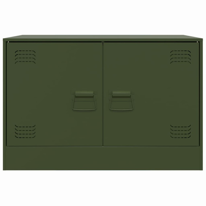Szafka pod telewizor, oliwkowa, 67x39x44 cm, stalowa