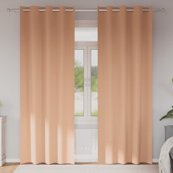 Firany blackout z kółkami 2 pcs Jasny Brąz 245 x 140 cm