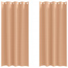 Firany blackout z kółkami 2 pcs Jasny Brąz 260 x 140 cm