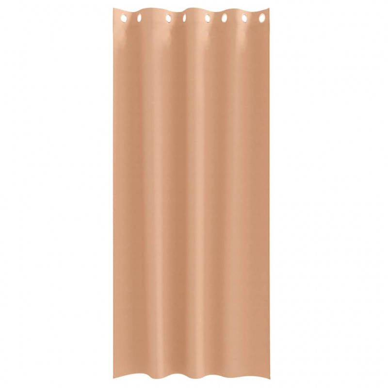 Firany blackout z kółkami 2 pcs Jasny Brąz 260 x 140 cm