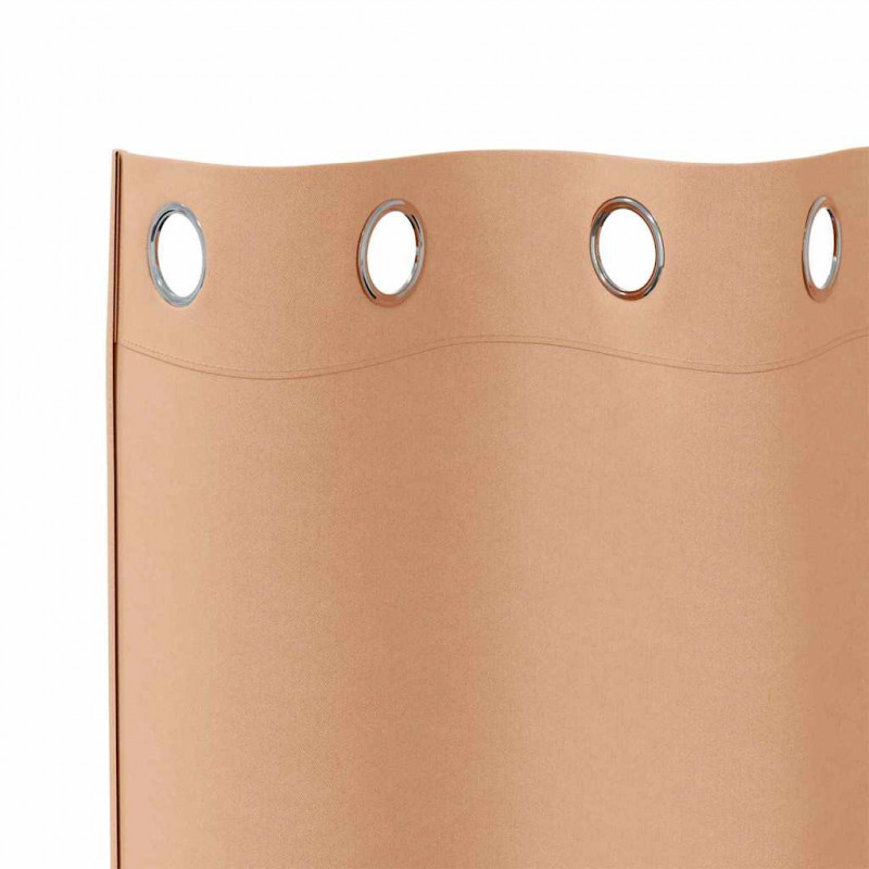 Firany blackout z kółkami 2 pcs Jasny Brąz 260 x 140 cm