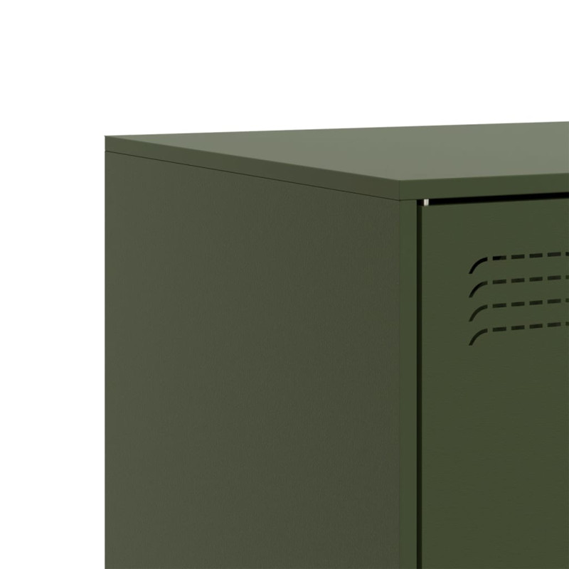 Szafka pod telewizor, oliwkowa, 67x39x44 cm, stalowa