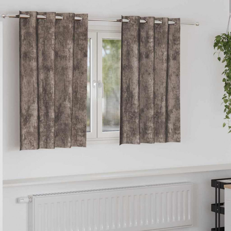 Zasłony z weluru 2 pcs Cappuccino 140 x 140 cm Aksamit