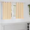 Firany blackout z kółkami 2 pcs Kremowy 140 x 140 cm Poliester