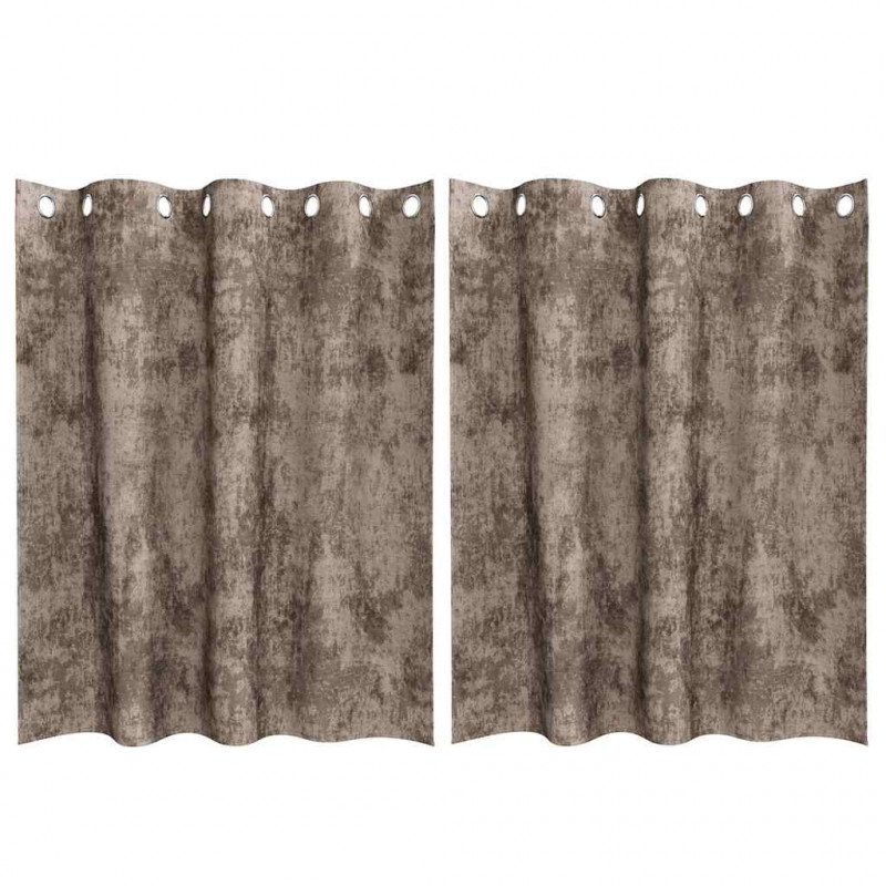 Zasłony z weluru 2 pcs Cappuccino 140 x 140 cm Aksamit