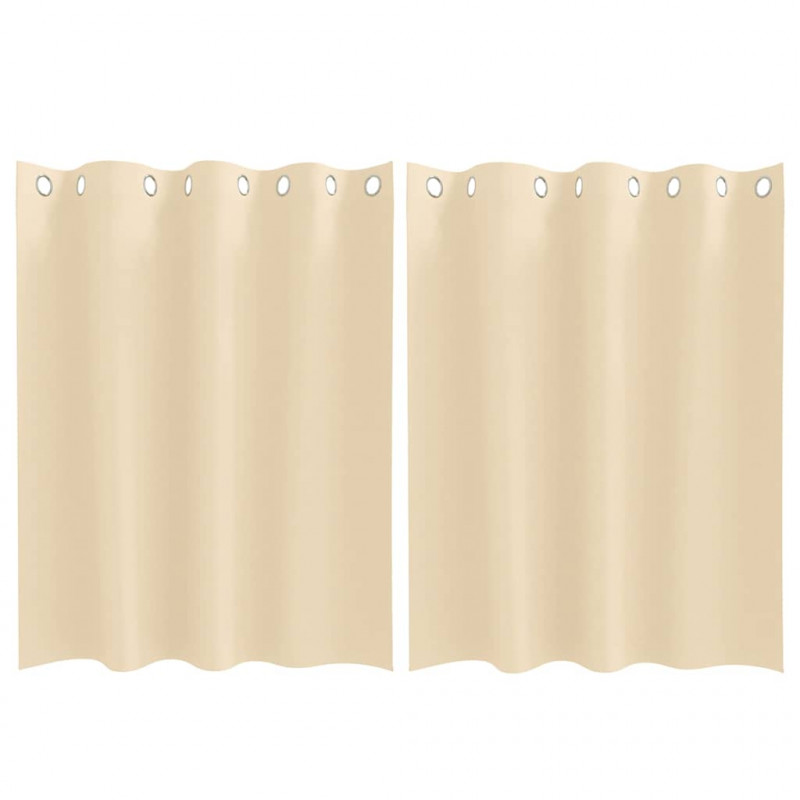 Firany blackout z kółkami 2 pcs Kremowy 140 x 140 cm Poliester