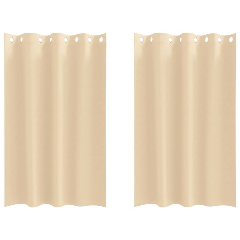 Firany blackout z kółkami 2 pcs Kremowy 175 x 140 cm Poliester