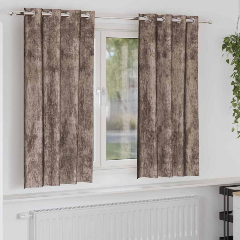 Zasłony z weluru 2 pcs Cappuccino 175 x 140 cm Aksamit