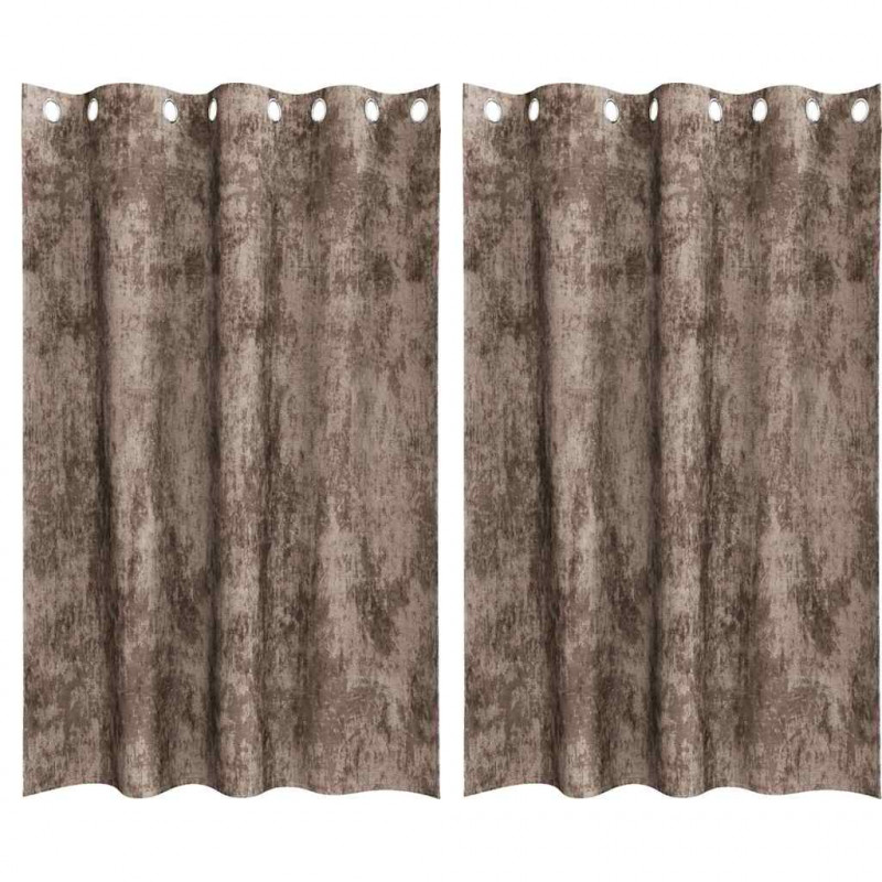 Zasłony z weluru 2 pcs Cappuccino 175 x 140 cm Aksamit