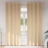 Firany blackout z kółkami 2 pcs Kremowy 225 x 140 cm Poliester