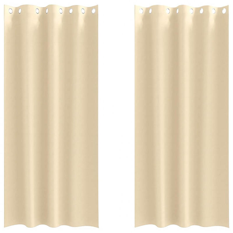 Firany blackout z kółkami 2 pcs Kremowy 225 x 140 cm Poliester