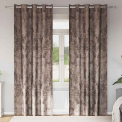 Zasłony z weluru 2 pcs Cappuccino 225 x 140 cm Aksamit