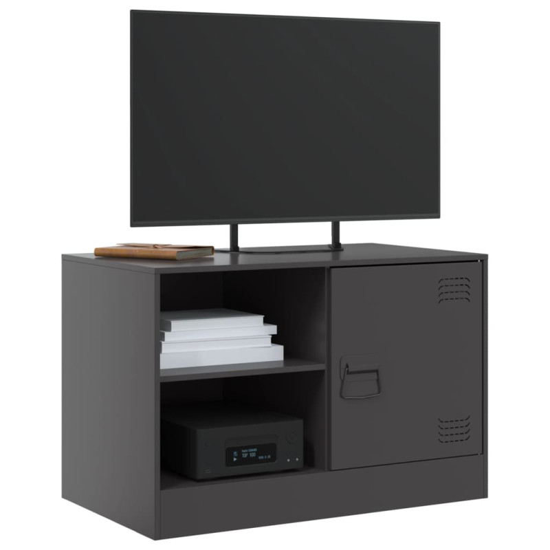 Szafka pod telewizor, czarna, 67x39x44 cm, stalowa