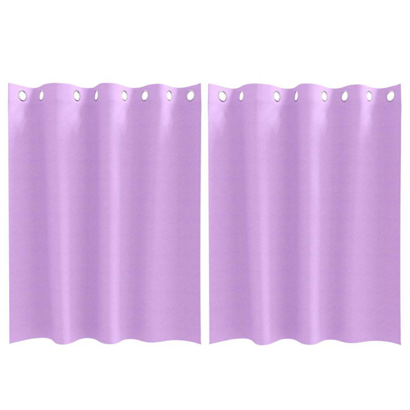 Firany blackout z kółkami 2 pcs Fioletowy 140 x 140 cm