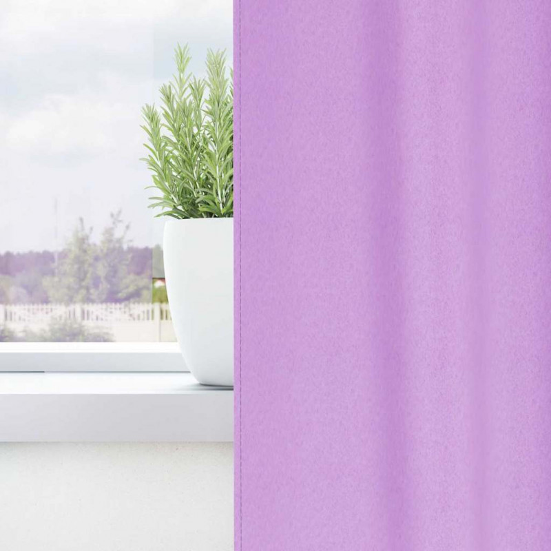 Firany blackout z kółkami 2 pcs Fioletowy 140 x 140 cm
