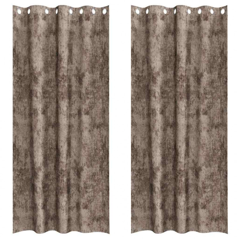 Zasłony z weluru 2 pcs Cappuccino 260 x 140 cm Aksamit