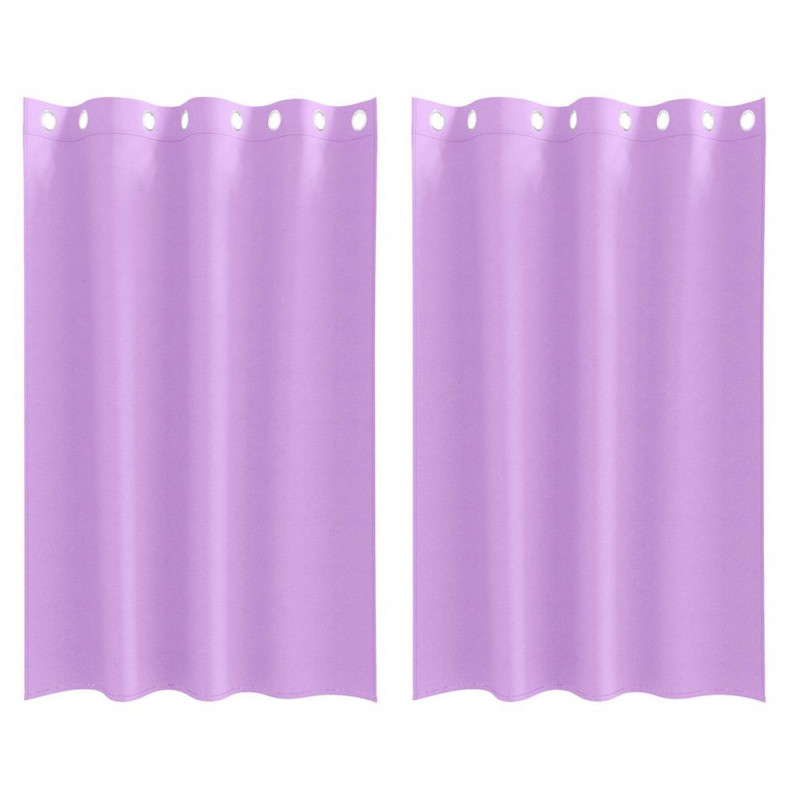 Firany blackout z kółkami 2 pcs Fioletowy 175 x 140 cm
