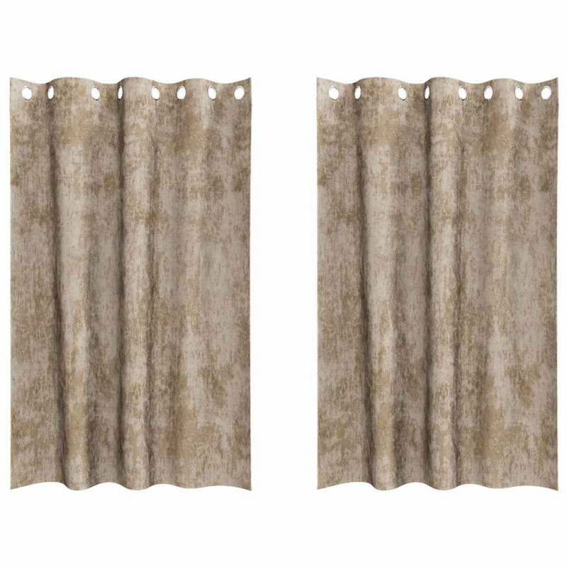Zasłony z weluru 2 pcs szampański 175 x 140 cm Aksamit