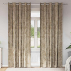 Zasłony z weluru 2 pcs szampański 245 x 140 cm Aksamit