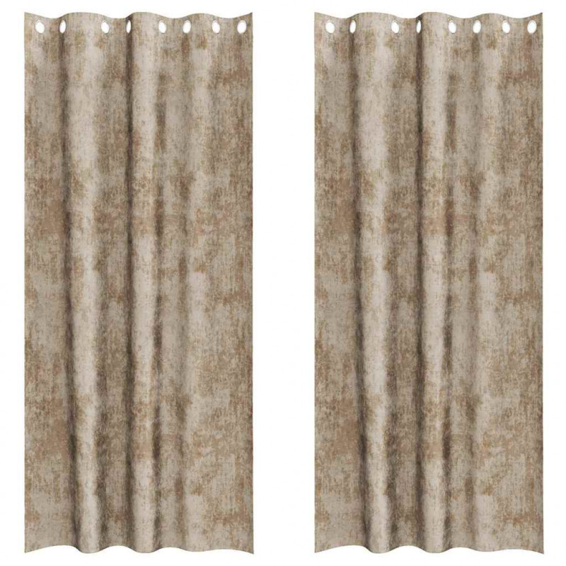 Zasłony z weluru 2 pcs szampański 260 x 140 cm Aksamit