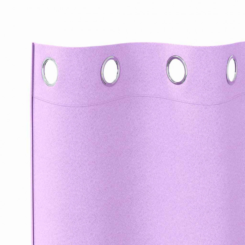 Firany blackout z kółkami 2 pcs Fioletowy 260 x 140 cm