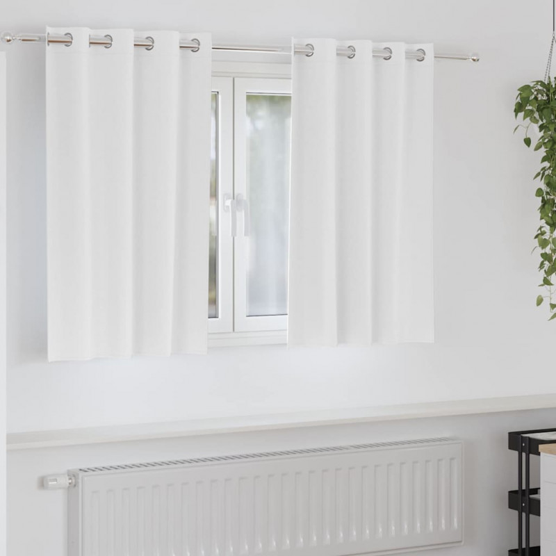 Firany blackout z kółkami 2 pcs Czysta Biała 140 x 140 cm