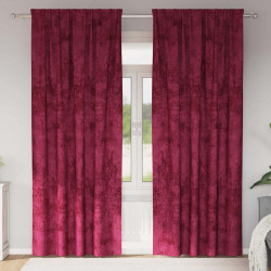 Zasłony z weluru 2 pcs czerwone wino 245 x 140 cm Aksamit