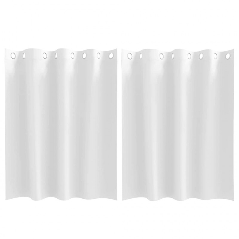 Firany blackout z kółkami 2 pcs Czysta Biała 140 x 140 cm