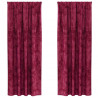 Zasłony z weluru 2 pcs czerwone wino 245 x 140 cm Aksamit