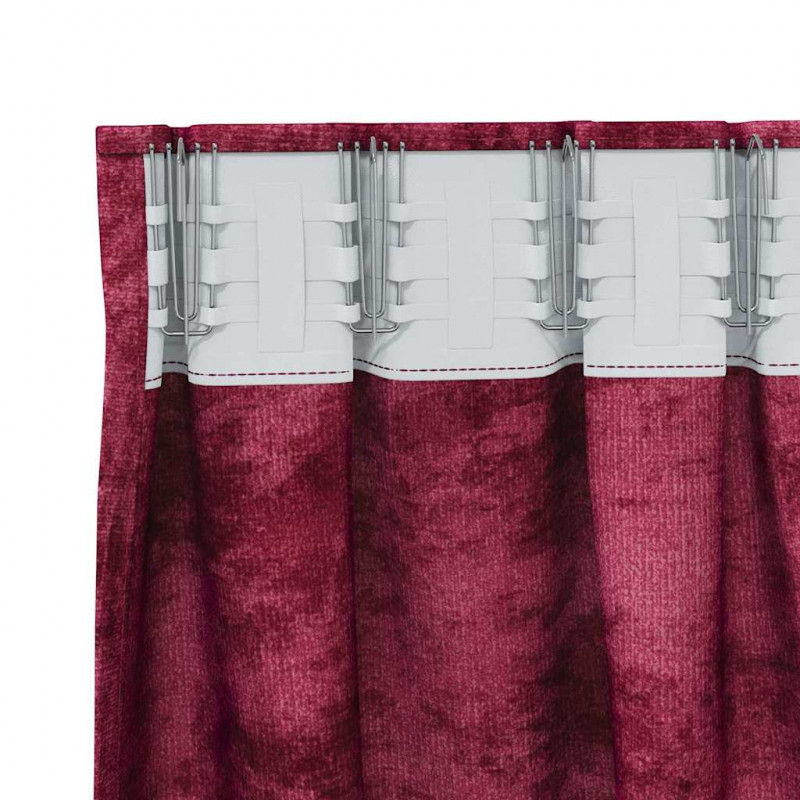 Zasłony z weluru 2 pcs czerwone wino 245 x 140 cm Aksamit