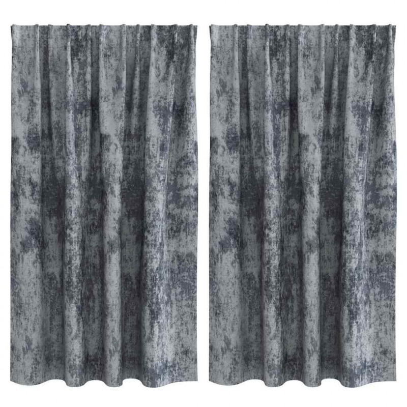 Zasłony z weluru 2 pcs Srebrnoszary 140 x 140 cm Aksamit