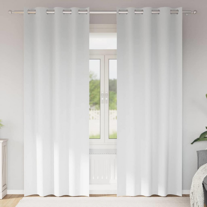 Firany blackout z kółkami 2 pcs Czysta Biała 225 x 140 cm