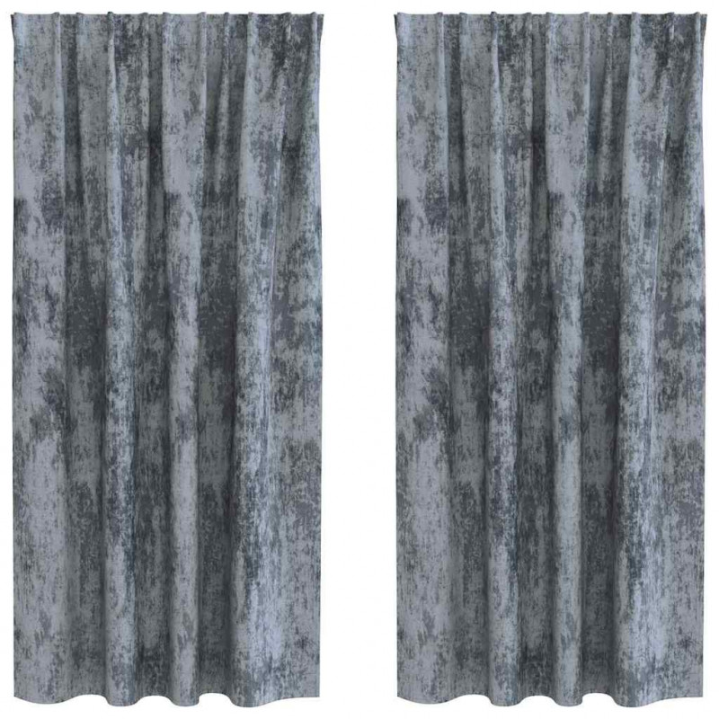 Zasłony z weluru 2 pcs Srebrnoszary 175 x 140 cm Aksamit
