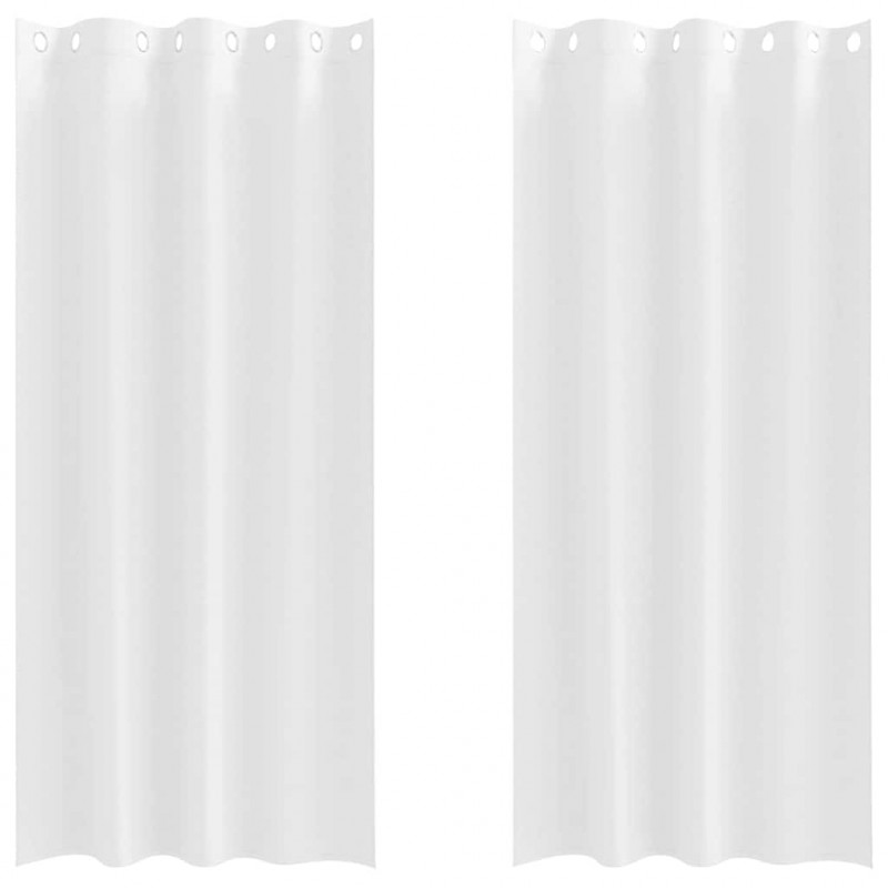Firany blackout z kółkami 2 pcs Czysta Biała 260 x 140 cm
