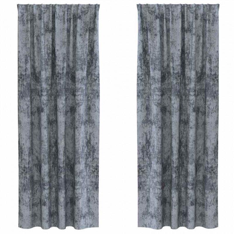 Zasłony z weluru 2 pcs Srebrnoszary 225 x 140 cm Aksamit