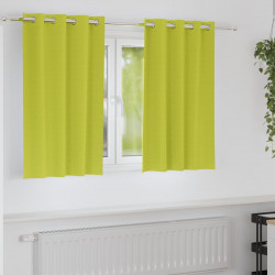 Firany blackout z kółkami 2 pcs Zielony 140 x 140 cm Poliester