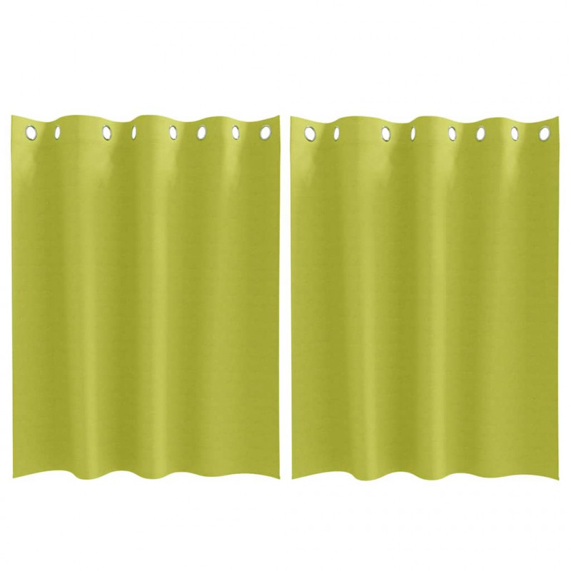 Firany blackout z kółkami 2 pcs Zielony 140 x 140 cm Poliester