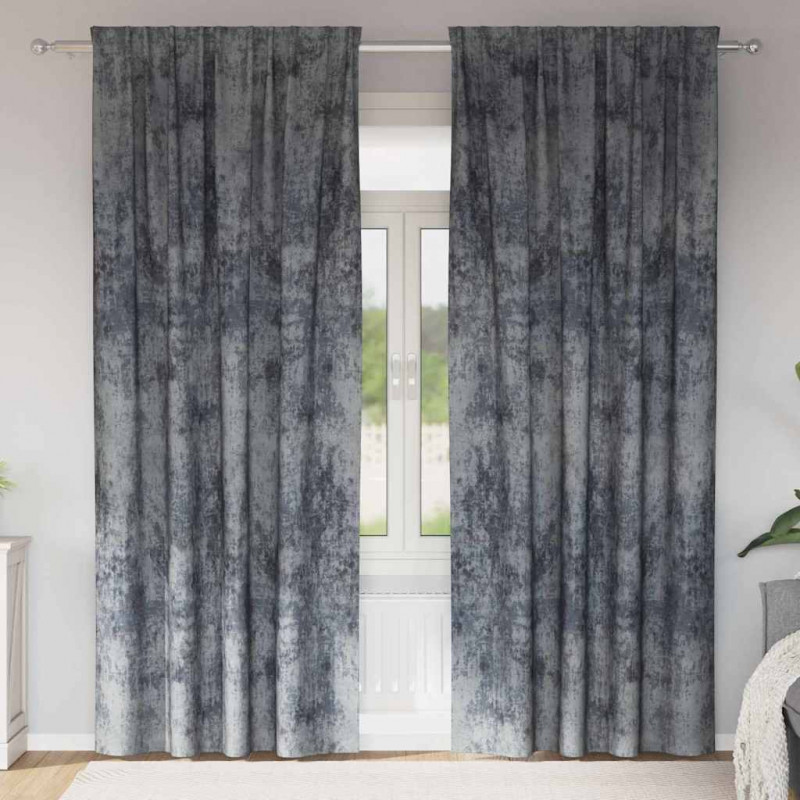Zasłony z weluru 2 pcs Srebrnoszary 245 x 140 cm Aksamit
