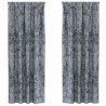 Zasłony z weluru 2 pcs Srebrnoszary 245 x 140 cm Aksamit