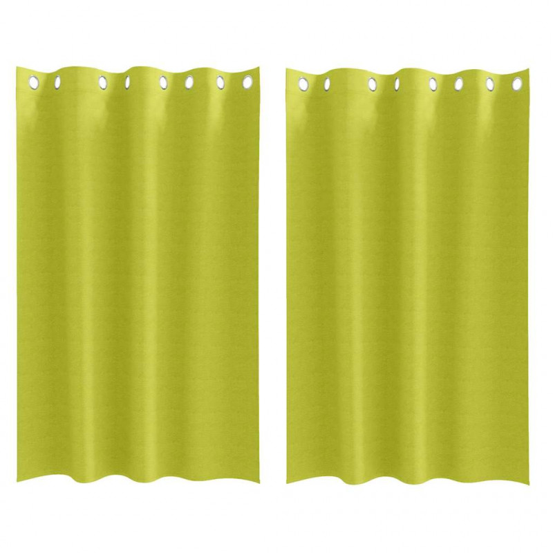 Firany blackout z kółkami 2 pcs Zielony 175 x 140 cm Poliester