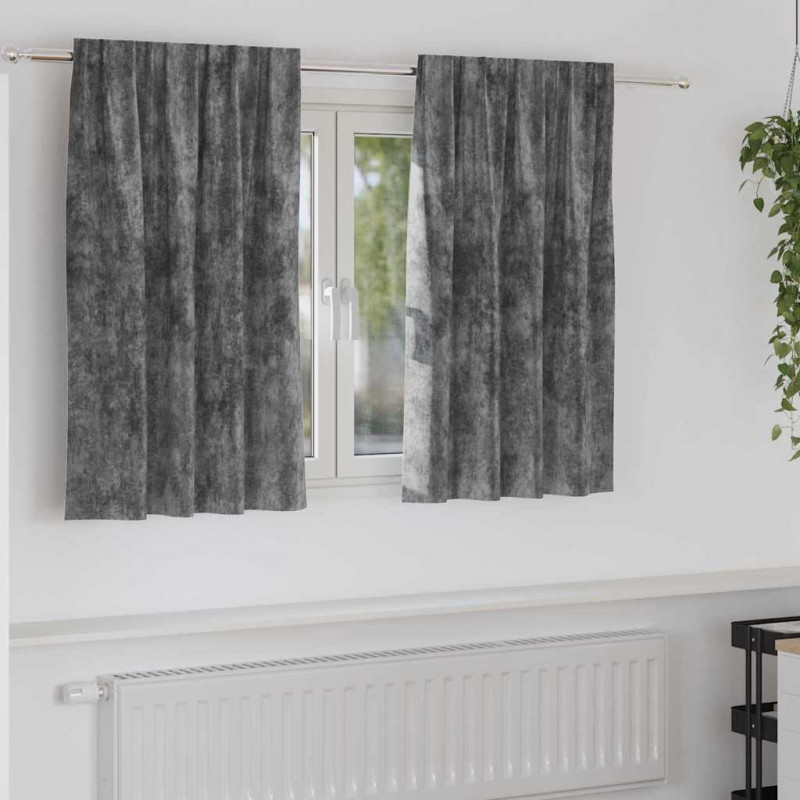 Zasłony z weluru z zasłonami 2 pcs Szary 140 x 140 cm Aksamit