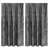 Zasłony z weluru z zasłonami 2 pcs Szary 140 x 140 cm Aksamit