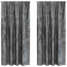Zasłony z weluru z zasłonami 2 pcs Szary 175 x 140 cm Aksamit