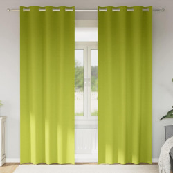Firany blackout z kółkami 2 pcs Zielony 260 x 140 cm Poliester