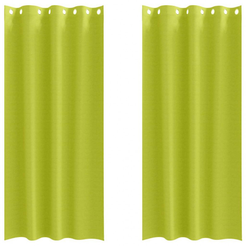 Firany blackout z kółkami 2 pcs Zielony 260 x 140 cm Poliester